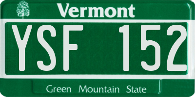 VT license plate YSF152