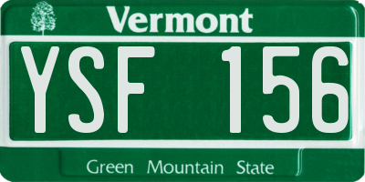 VT license plate YSF156