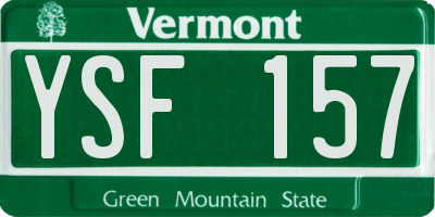 VT license plate YSF157