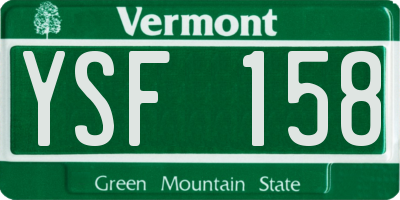VT license plate YSF158