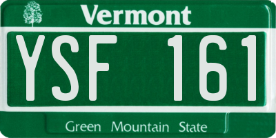 VT license plate YSF161