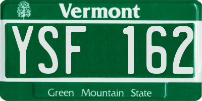 VT license plate YSF162