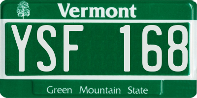 VT license plate YSF168