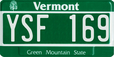 VT license plate YSF169