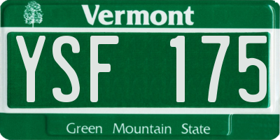 VT license plate YSF175