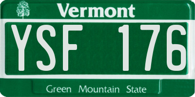VT license plate YSF176