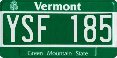 VT license plate YSF185