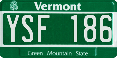 VT license plate YSF186