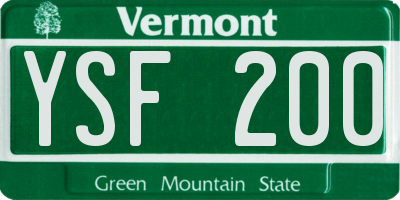 VT license plate YSF200