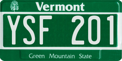 VT license plate YSF201