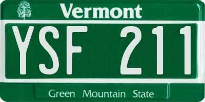 VT license plate YSF211