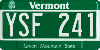 VT license plate YSF241