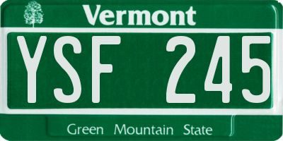 VT license plate YSF245