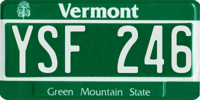 VT license plate YSF246