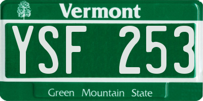 VT license plate YSF253