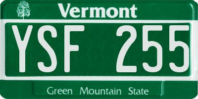 VT license plate YSF255