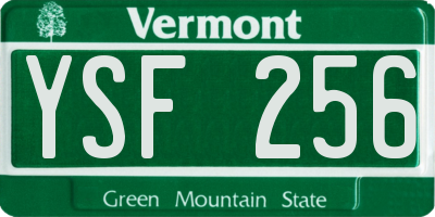 VT license plate YSF256