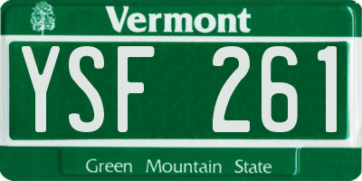 VT license plate YSF261