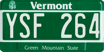 VT license plate YSF264