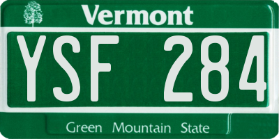 VT license plate YSF284