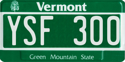 VT license plate YSF300