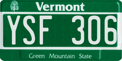 VT license plate YSF306