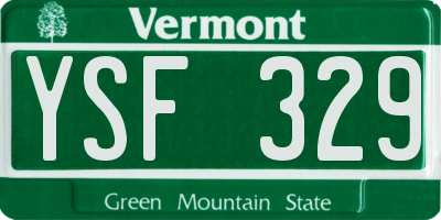 VT license plate YSF329