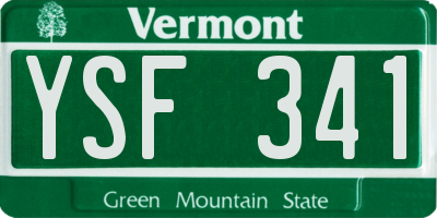 VT license plate YSF341