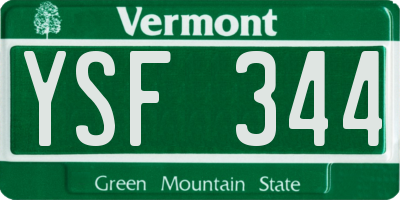 VT license plate YSF344