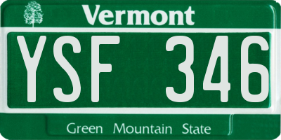 VT license plate YSF346