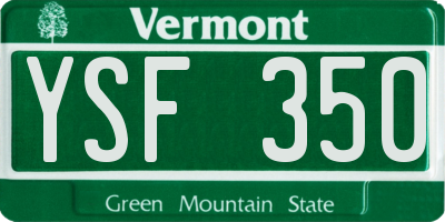 VT license plate YSF350