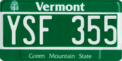 VT license plate YSF355