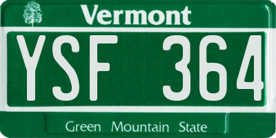 VT license plate YSF364