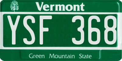 VT license plate YSF368