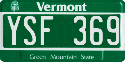 VT license plate YSF369