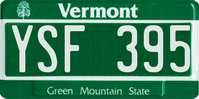 VT license plate YSF395