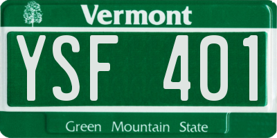 VT license plate YSF401