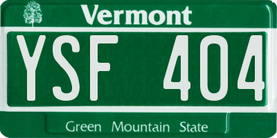 VT license plate YSF404