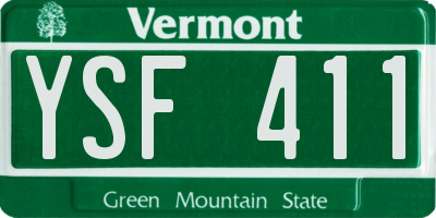 VT license plate YSF411