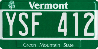 VT license plate YSF412