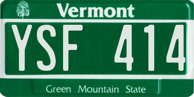 VT license plate YSF414