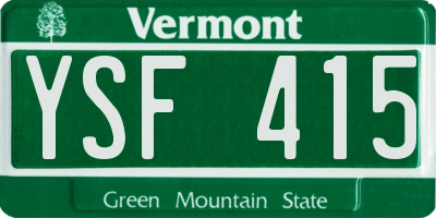 VT license plate YSF415