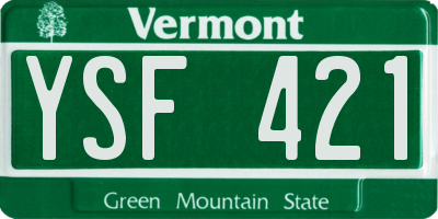 VT license plate YSF421
