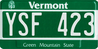 VT license plate YSF423