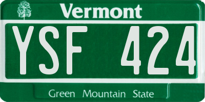 VT license plate YSF424