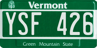 VT license plate YSF426
