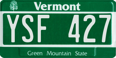 VT license plate YSF427