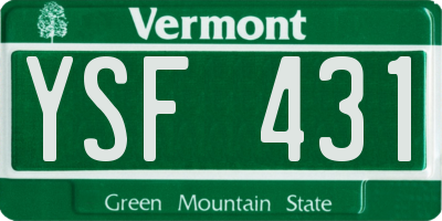 VT license plate YSF431