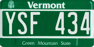 VT license plate YSF434