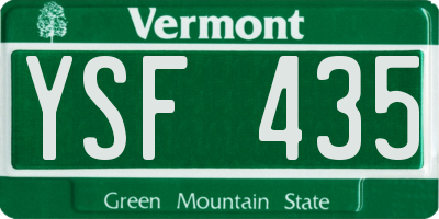 VT license plate YSF435